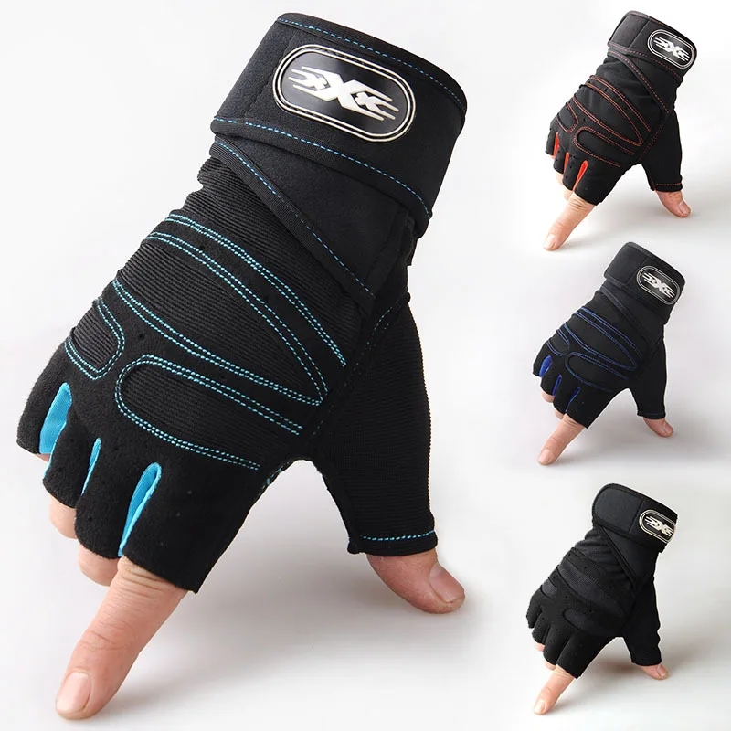 Weightlifting Gloves - ถุงมือยิมสําหรับผู้ชายผู้หญิงฟิตเนสยกน้ําหนักสายรัดข้อมือถุงมือ Body Building การฝึกอบรมกีฬาการออกกําลังกายขี่จักรยานถุงมือกันกระแทก