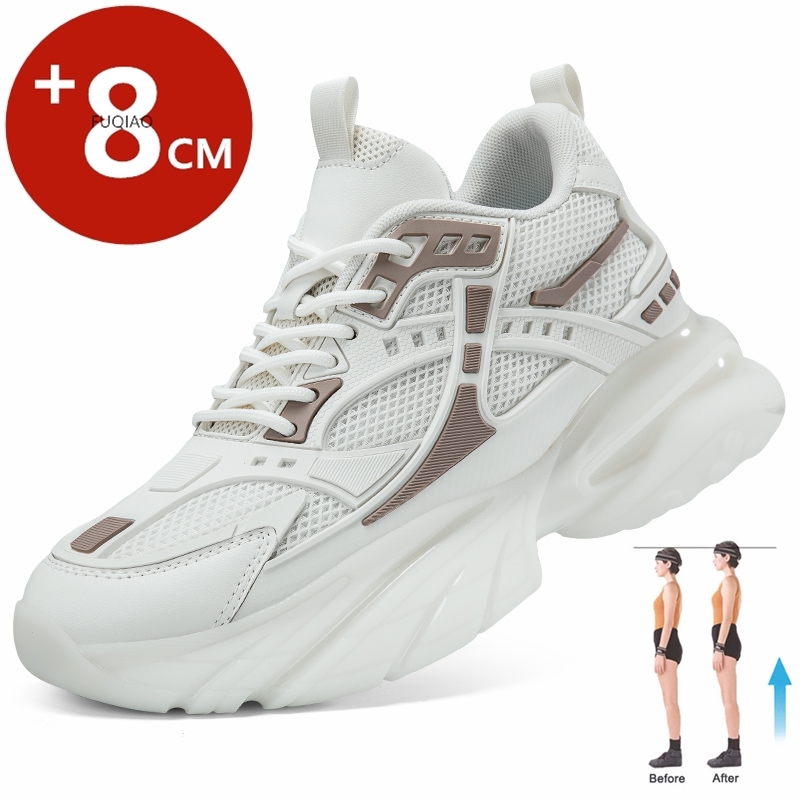 Weightlifting Shoes - คุณภาพสูง Casual กีฬารองเท้าเพิ่มความสูงรองเท้าพ่อสําหรับชายซ่อนรองเท้าส้นสูงเพิ่มพื้นรองเท้า 8 ซม.Unisex Lift