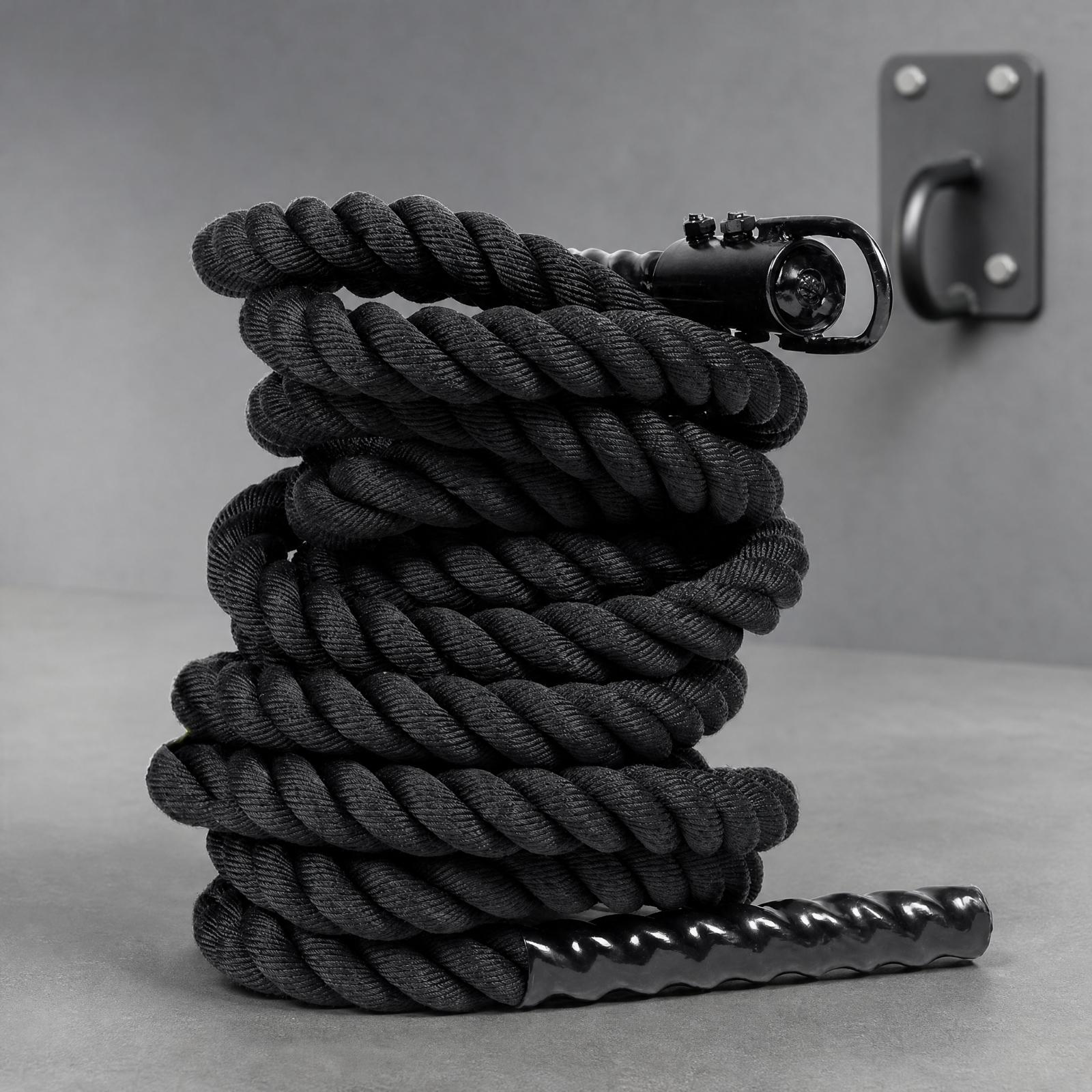 Rope Climb - เชือกปีนเขาสำหรับฝึกซ้อม ทำจากโพลีเอสเตอร์คุณภาพสูง พร้อมตะขอโลหะ เหมาะสำหรับใช้ในยิมที่บ้านและการฝึกซ้อมสำหรับนักดับเพลิง