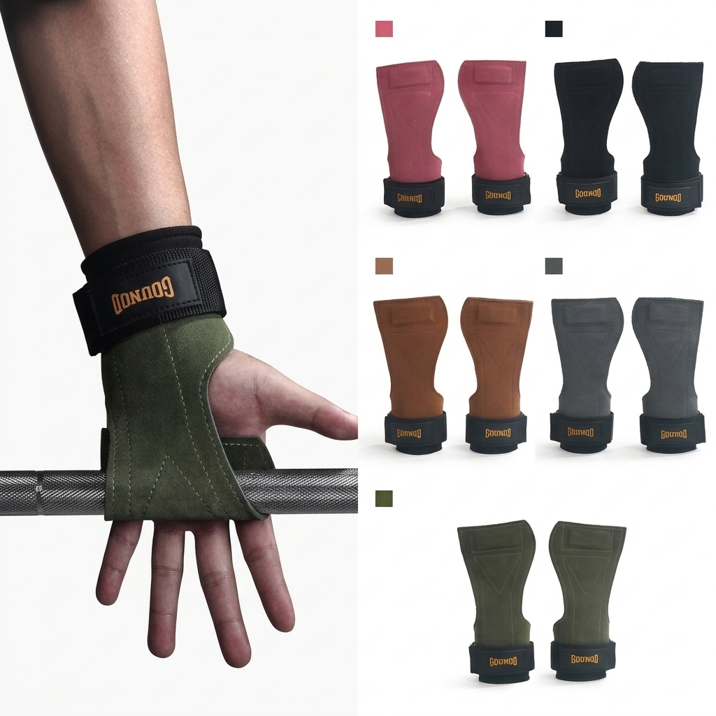 Wrist Wraps - 1 คู่ สายรัดข้อมือสำหรับออกกำลังกาย ทำจากหนังแท้ พร้อมแผ่นรองฝ่ามือ ป้องกันการลื่น