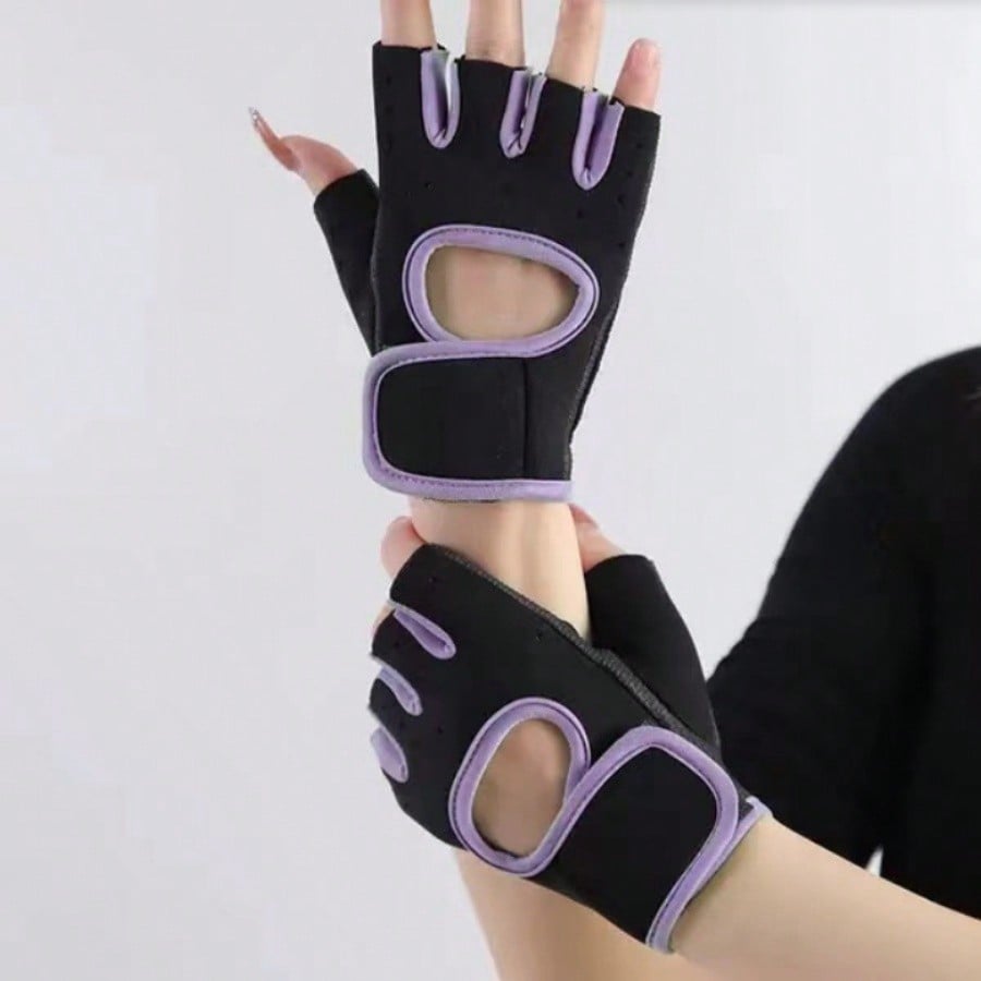 Weightlifting Gloves - ถุงมือกีฬาแบบระบายอากาศ 1 คู่ สำหรับผู้ชายและผู้หญิง เหมาะสำหรับบาสเกตบอล ดัมเบล