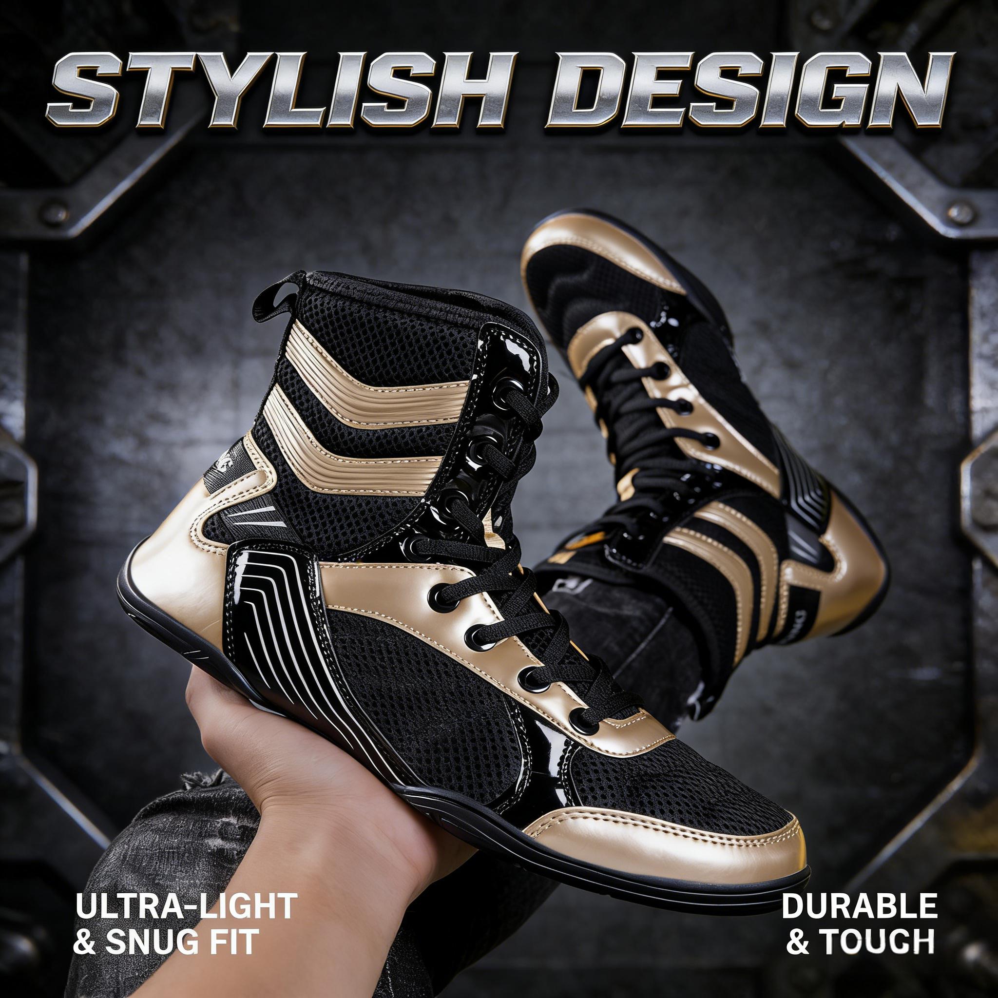 Weightlifting Shoes - รองเท้ายกน้ำหนัก รองเท้ามวยปล้ำผู้ชายรุ่นใหม่ น้ำหนักเบา รองเท้าออกกำลังกายสำหรับคู่รัก รองเท้าชกมวย รองเท้ามวยปล้ำกันลื่น
