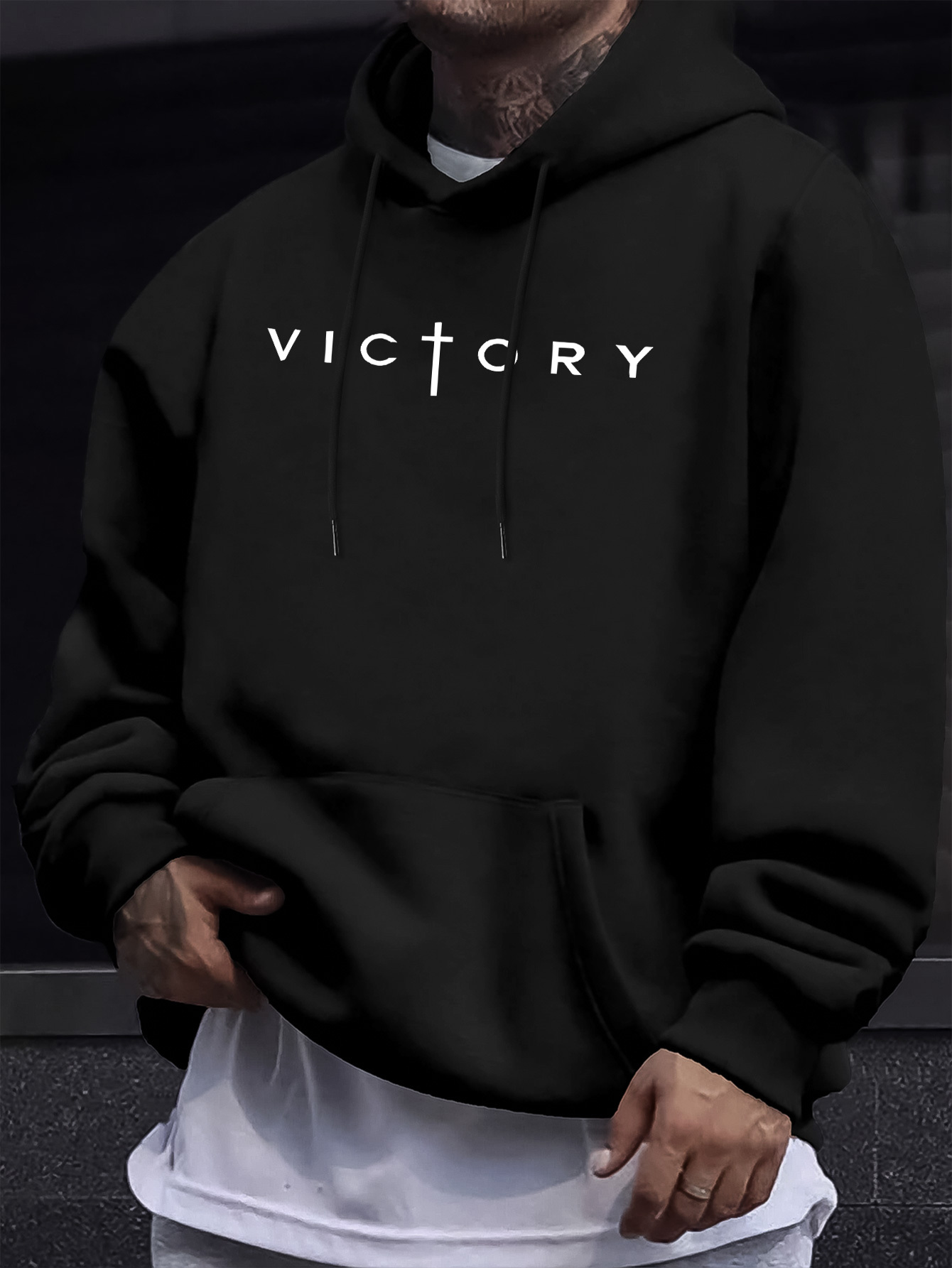 เสื้อฮู้ดพิมพ์ลายกางเขนแห่งชัย - Crossfit Victory บทวิจารณ์และราคา